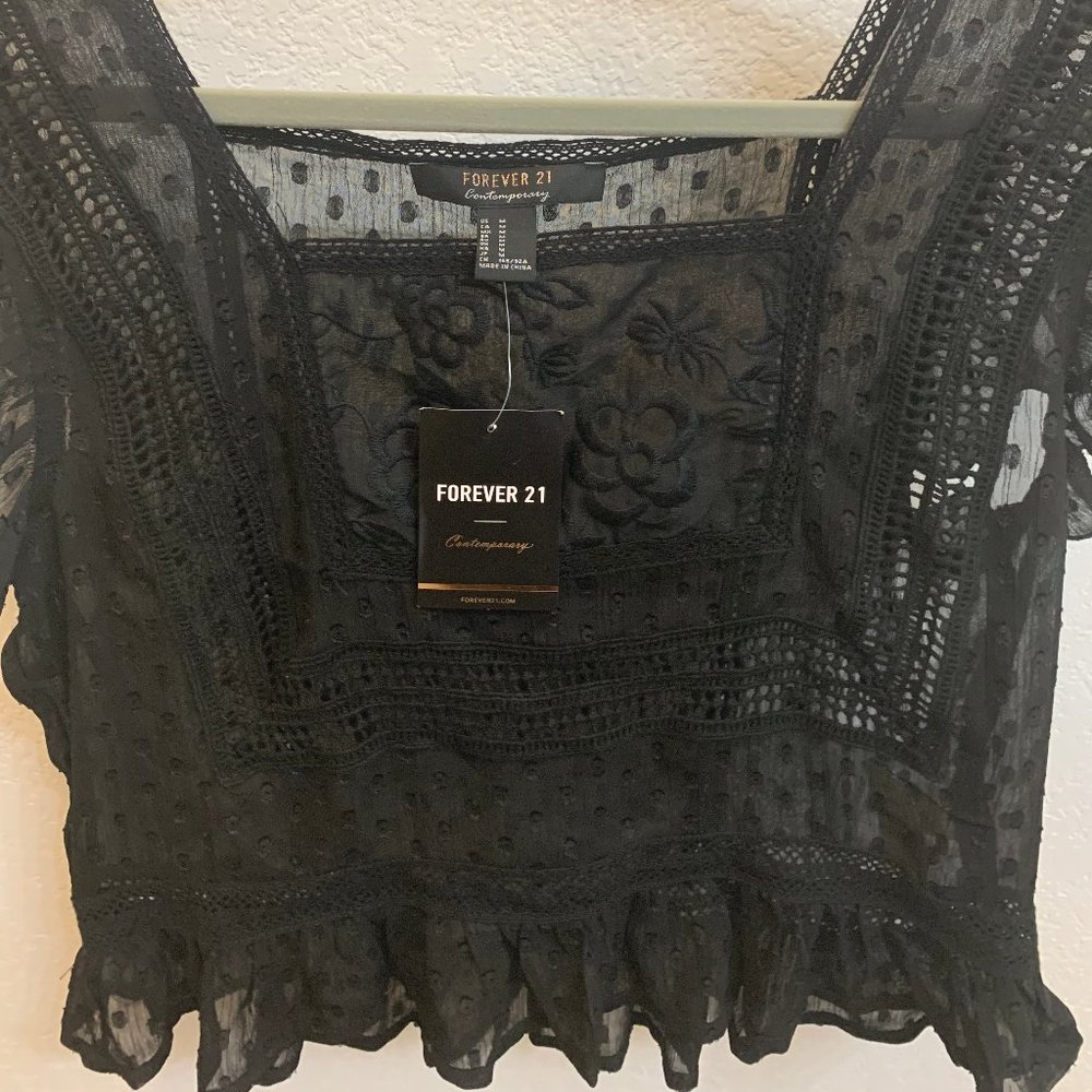 Black Lace Crop Top